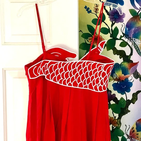 🌺🎉HP🎉🌺 NWT Farm Rio Red Fish Top Maxi Dress - Picture 15 of 16